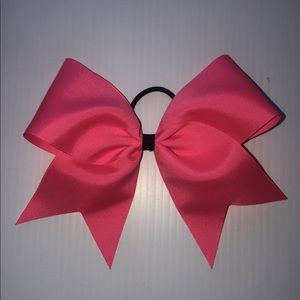 Pink and black cheer bow